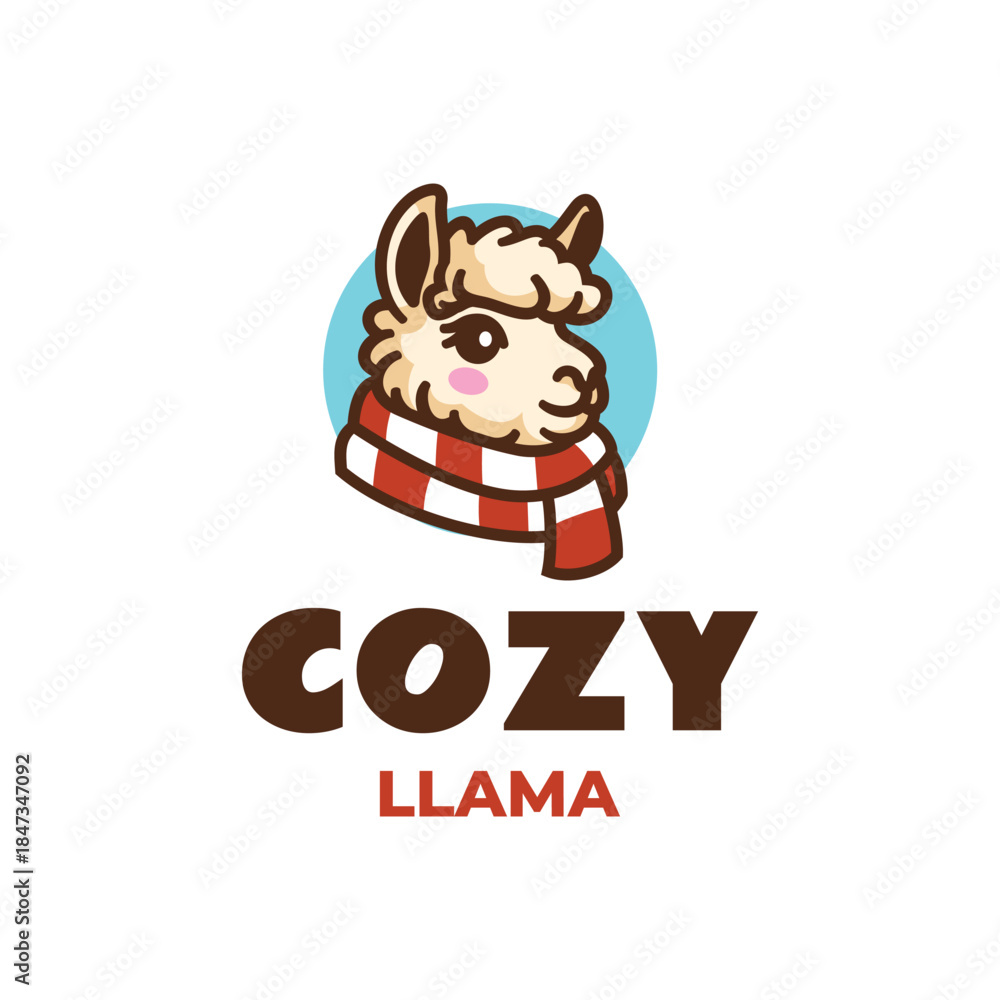 Fototapeta premium Mascot Modern Alpaca Logo Design
