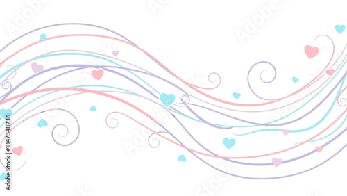 Delicate Pastel Heart Swirls A Charming Decorative Design for Valentine's Day and Beyond