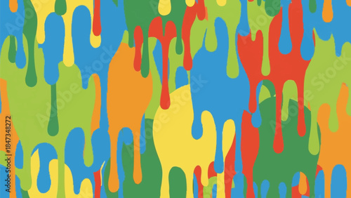 Colorful Paint Splash Background Vibrant Drips Pattern Artistic Texture.