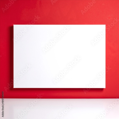 Free Download A pristine sheet of blank white paper lies flat on a vibrant red background, creating a striking contrast that emphasizes the paper's clean surface. - GFXLoad