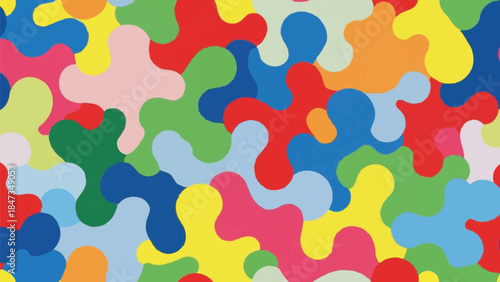 Colorful jigsaw puzzle background multicolored pieces.