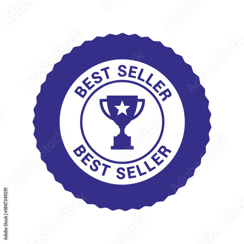 Best seller badge with trophy icon   e commerce award seal