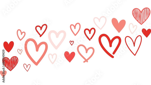 Valentine's Day Hearts A Collection of Hand-Drawn Red Heart Designs for Celebration and Love