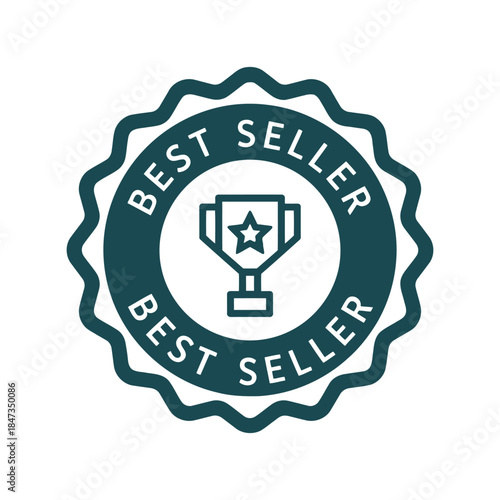 Best seller trophy badge icon seal for product e commerce