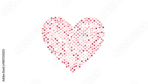 Abstract Heart A Geometric Design of Red Squares on a White Background for Valentine's Day