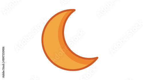 Simple Orange Crescent Moon Icon