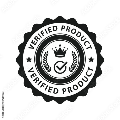 Verified product certified seal icon for quality assurance
