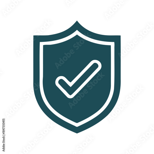 Security shield checkmark icon for protection and verification