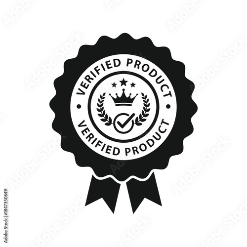 Verified product guarantee seal icon for e commerce trust badge