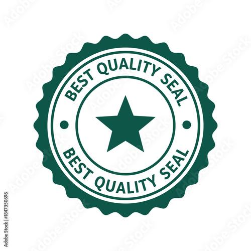 Best quality seal icon badge with star   green vector