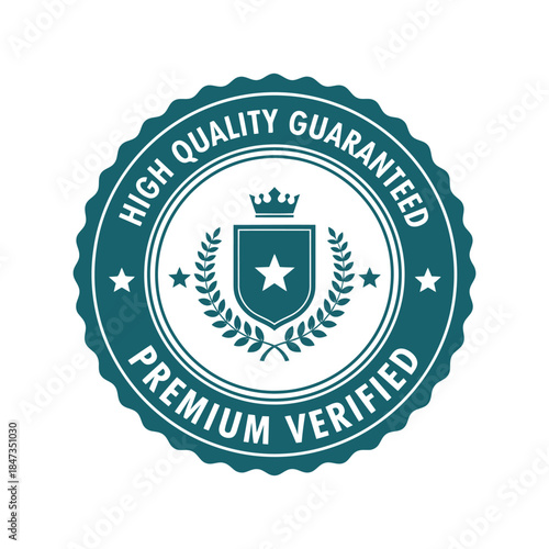 Premium quality verified guarantee seal icon vector