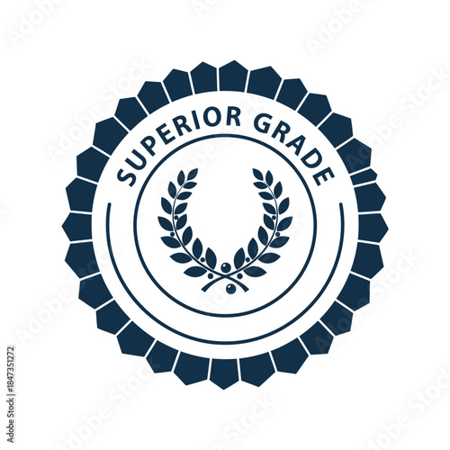 Premium quality superior grade badge with laurel wreath Vector