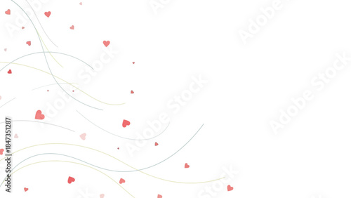 Heart-shaped confetti floating against a white background, perfect for romantic designs and Valentine's Day