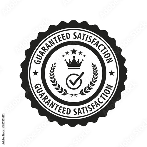 Guaranteed satisfaction badge, quality assurance seal Vector