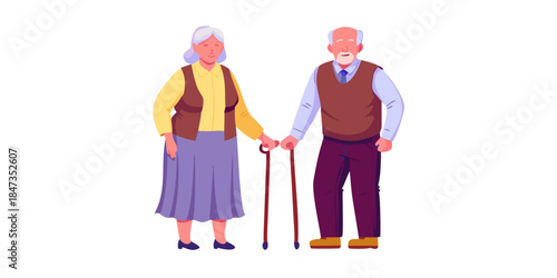 An elderly couple holding hands showcasing companionship and a loving relationship