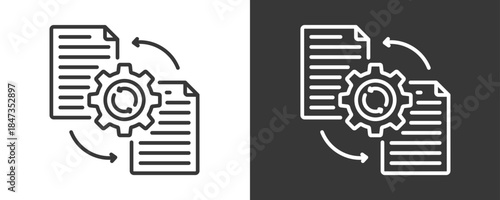 Preprocessing Icon Set Vector Collection Isolated In Black And White