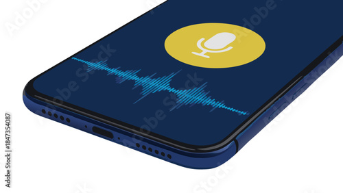 Smartphone with Voice Assistant and Sound Wave Display