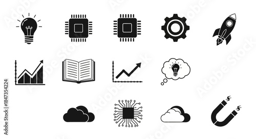 Black icons of business and technology.