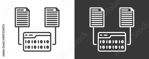 Binary Icon Set Vector Collection Isolated In Black And White