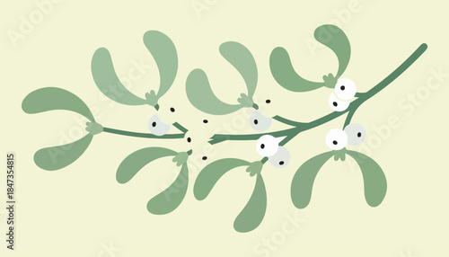 Green ink blots and paint splashes with nature-inspired leaves and floral design