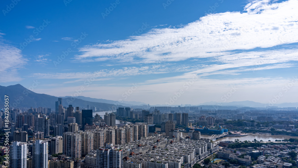 Fototapeta premium Aerial View of Modern Urban Skyline