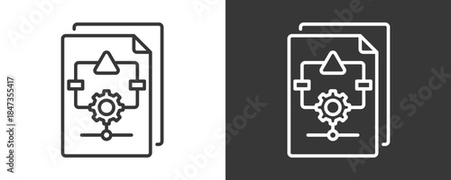 Schema Icon Set Vector Collection Isolated In Black And White
