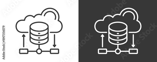 Database Server Icon Set Vector Collection Isolated In Black And White