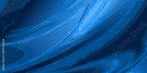 Abstract swirls of deep blue hues create a dynamic and flowing background