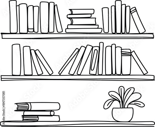 Minimalist Line Art Vector Illustration of a Whole Bell Pepper and a Sliced Avocado Half, Ideal for Healthy Eating, Cooking, and Grocery Graphics.