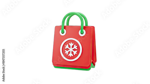 Christmas Shopping Bag with Snowflake Decoration