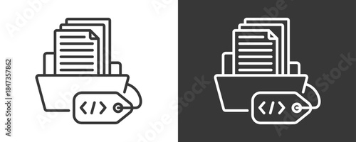 Metadata Icon Set Vector Collection Isolated In Black And White