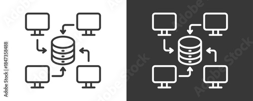 Aggregate Icon Set Vector Collection Isolated In Black And White