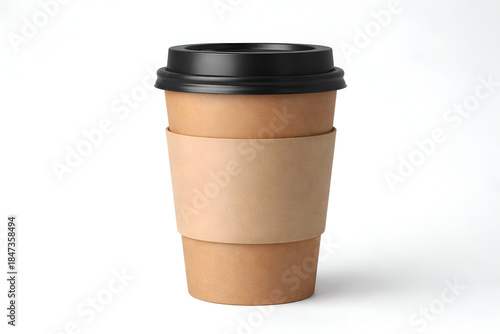 Luxury Takeaway Coffee Cup with Warm Golden Light, Dark Moody Background, Hot Beverage Concept, Minimal Cafe Branding Mockup