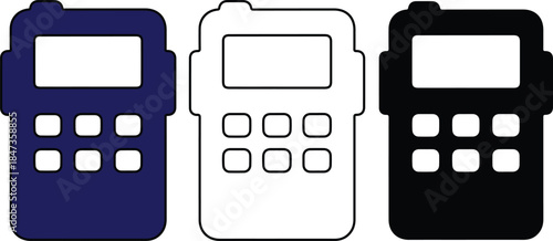 Three remote controls with different colors and identical button layouts three remotes