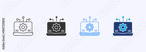 Information Technology Icon Set Multiple Style Collection Element For Design