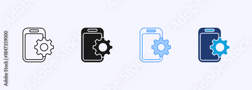 Mobile Application Icon Set Multiple Style Collection Element For Design