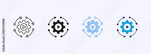Automation Icon Set Multiple Style Collection Element For Design