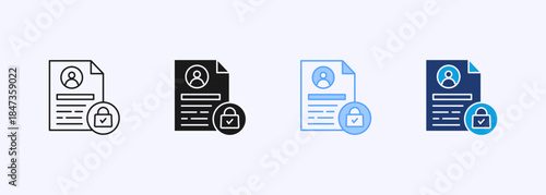 Data Privacy Icon Set Multiple Style Collection Element For Design