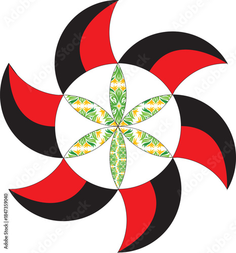 Abstract floral pinwheel design