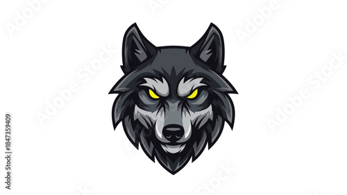 Fierce Wolf Head Mascot Illustration – Powerful Predator Animal Logo Design
