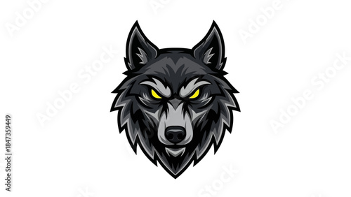 Fierce Wolf Head Mascot Illustration – Powerful Predator Animal Logo Design