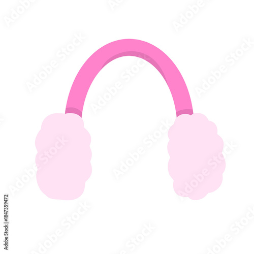 фотографія Pink earmuffs illustration on transparent background for winter season