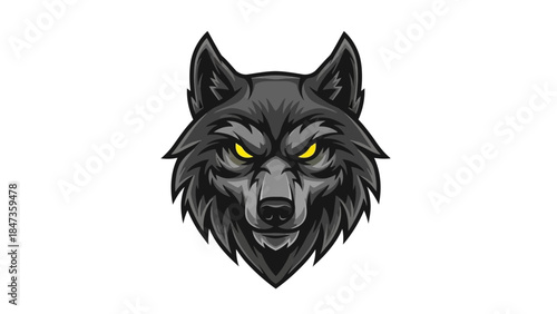 Fierce Wolf Head Mascot Illustration – Powerful Predator Animal Logo Design