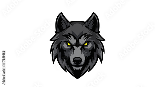 Fierce Wolf Head Mascot Illustration – Powerful Predator Animal Logo Design