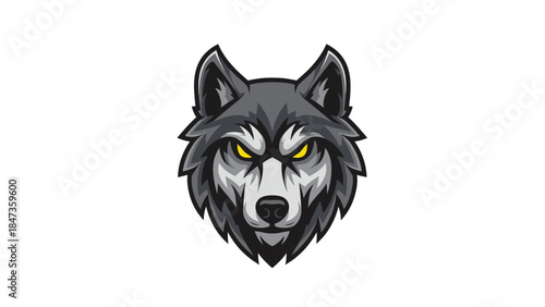 Fierce Wolf Head Mascot Illustration – Powerful Predator Animal Logo Design