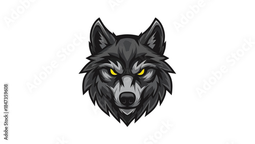 Fierce Wolf Head Mascot Illustration – Powerful Predator Animal Logo Design