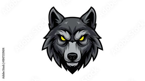 Fierce Wolf Head Mascot Illustration – Powerful Predator Animal Logo Design