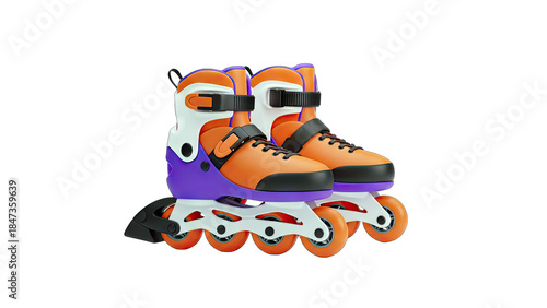 Fotografie Inline Skates Isolated on White Background