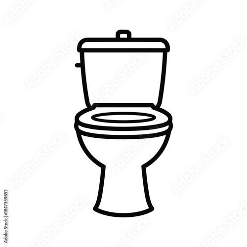 Simple toilet illustration with open lid