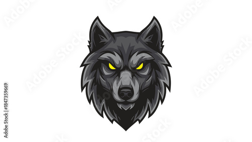 Fierce Wolf Head Mascot Illustration – Powerful Predator Animal Logo Design